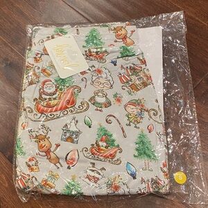 Lori + Val Bamboo Christmas Santa Claus Joggers / Pajama Pants Small NWT